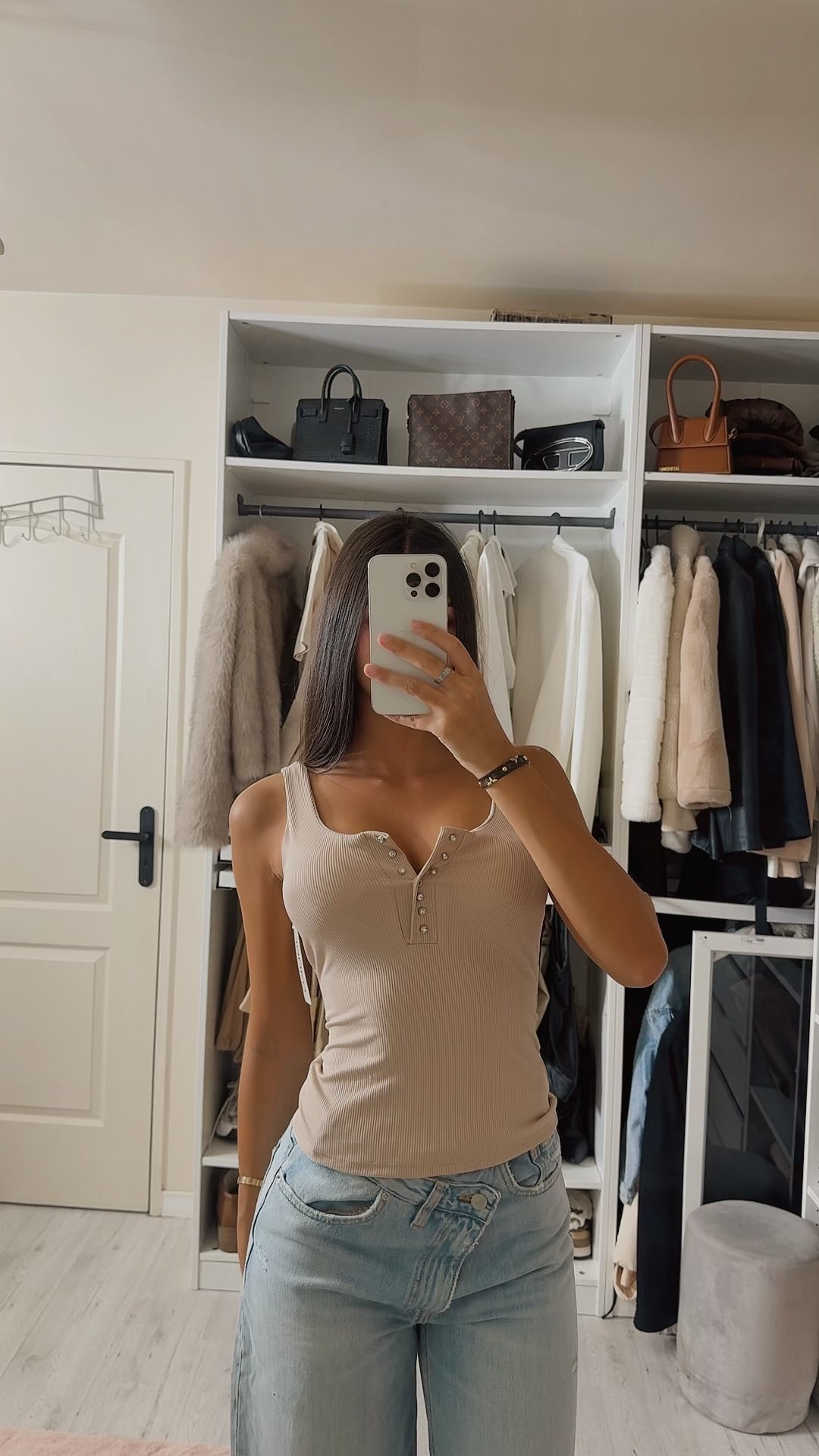 Top Boutonné Côtelé