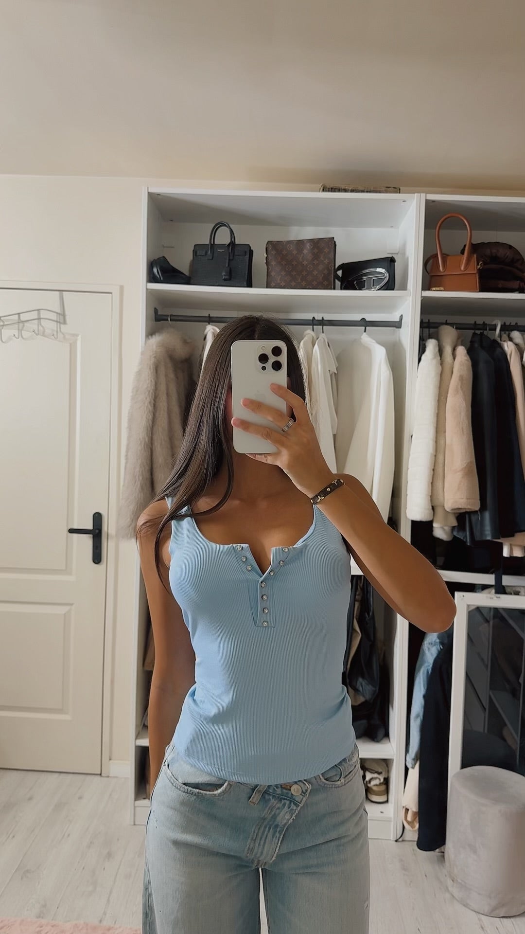 Top Boutonné Côtelé